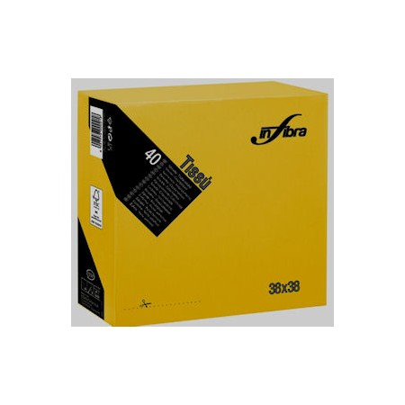 TOVAGLIOLO 38X38 2V. TISSU' GIALLO 40 PZ